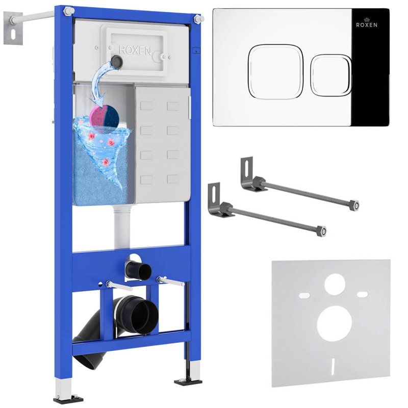 Инсталляция для подвесного унитаза 4 в 1 Roxen StounFix Dual Fresh 830081 с аромадозатором